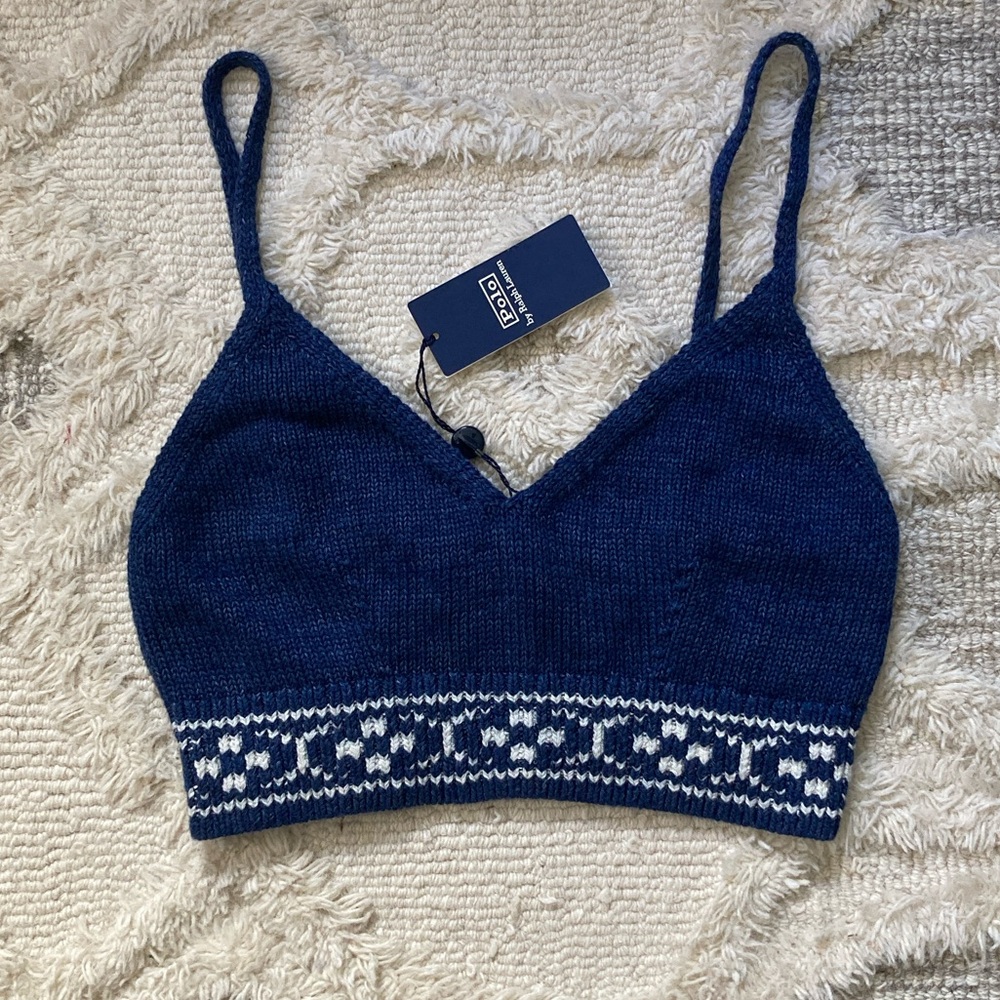 NEW Polo Ralph Lauren crochet crop tank